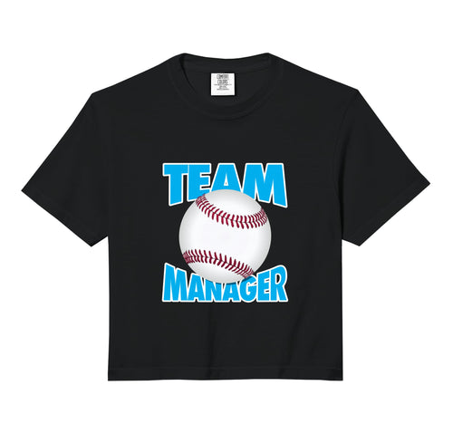 Baseball Team Manager Comfort Colors Crop Hoodie - Trendy Graphic Men Women - T-Shirt, Sweatshirt, Hoodie