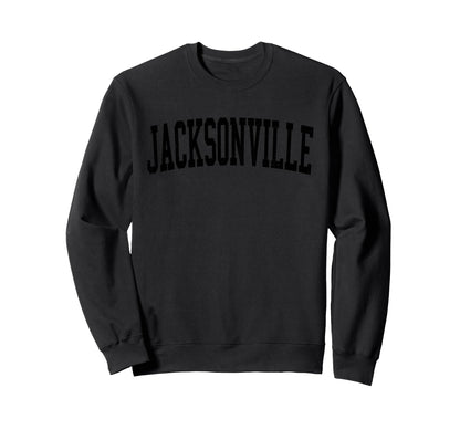 Jacksonville Fl Distressed Black Varsity Sweatshirt - Trendy Graphic Unisex - T-Shirt, Sweatshirt, Hoodie