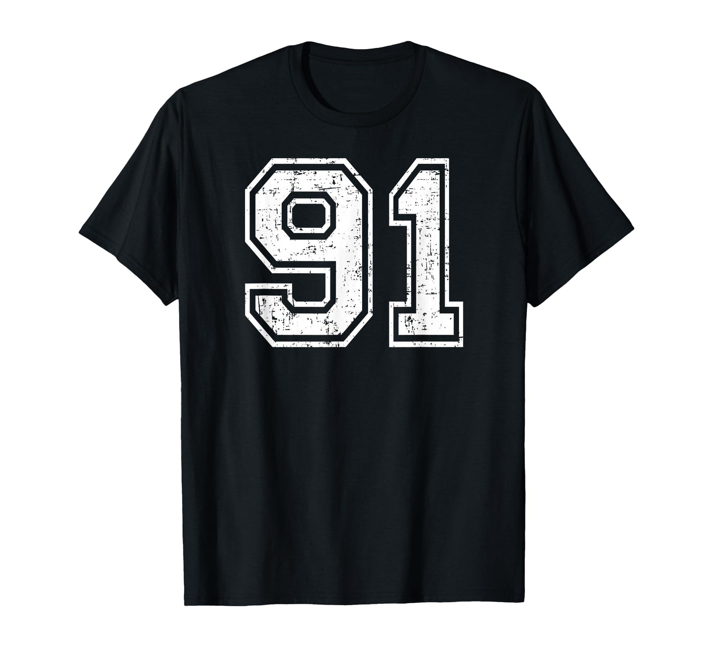 91 Number Ninety One Team Sports T-Shirt - Minimalist Print for Adults - T-Shirt, Sweatshirt, Hoodie