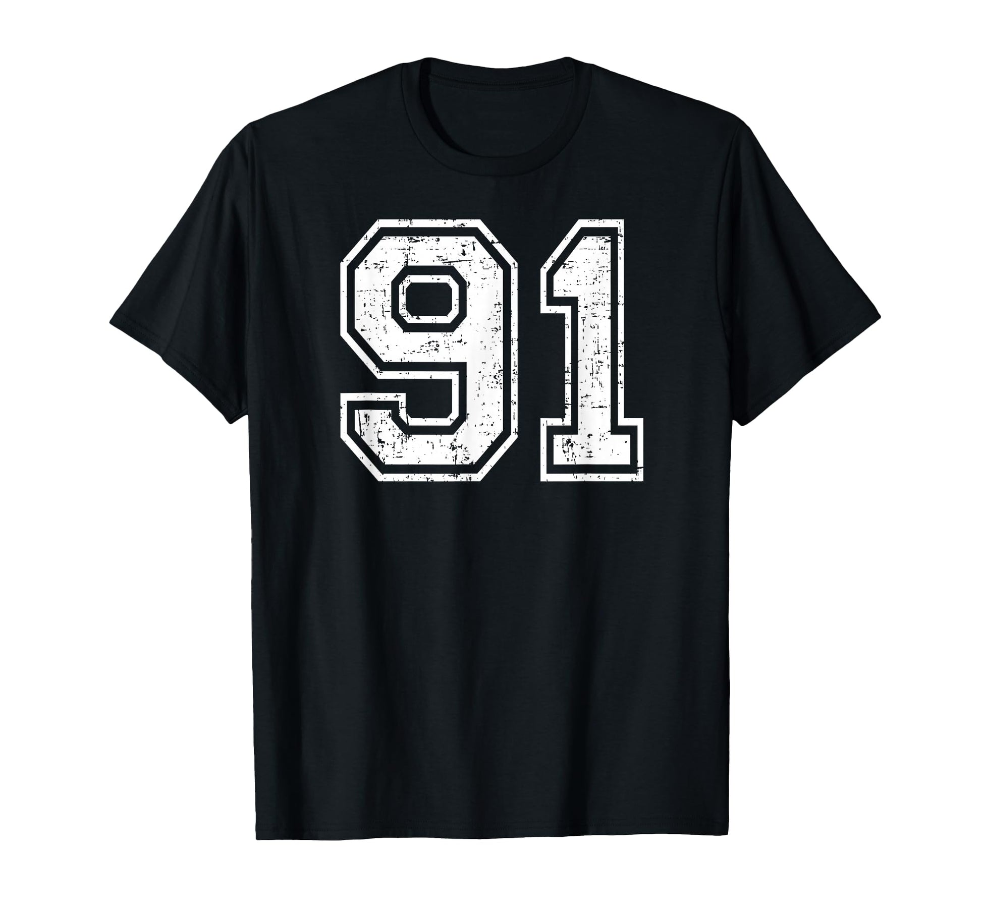 91 Number Ninety One Team Sports T-Shirt - Minimalist Print for Adults - T-Shirt, Sweatshirt, Hoodie