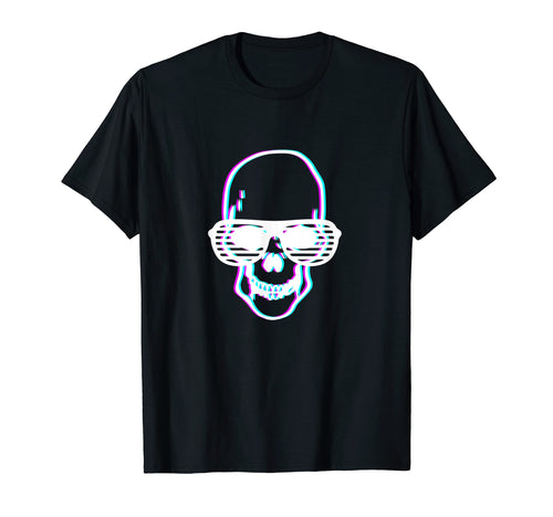 Vaporwave Aesthetic Skull Sunglasses T-Shirt - Trendy Graphic Men Women - T-Shirt, Sweatshirt, Hoodie