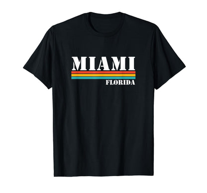 Miami Florida Stripes T-Shirt - Fun Novelty Design for Adults - T-Shirt, Sweatshirt, Hoodie