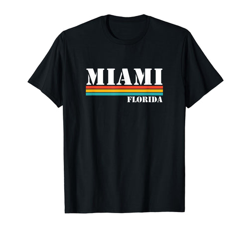 Miami Florida Stripes T-Shirt - Fun Novelty Design for Adults - T-Shirt, Sweatshirt, Hoodie