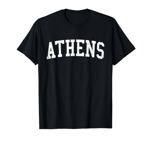 Athens Al Distressed White Varsity T-Shirt - Custom Art Print for Adults - T-Shirt, Sweatshirt, Hoodie