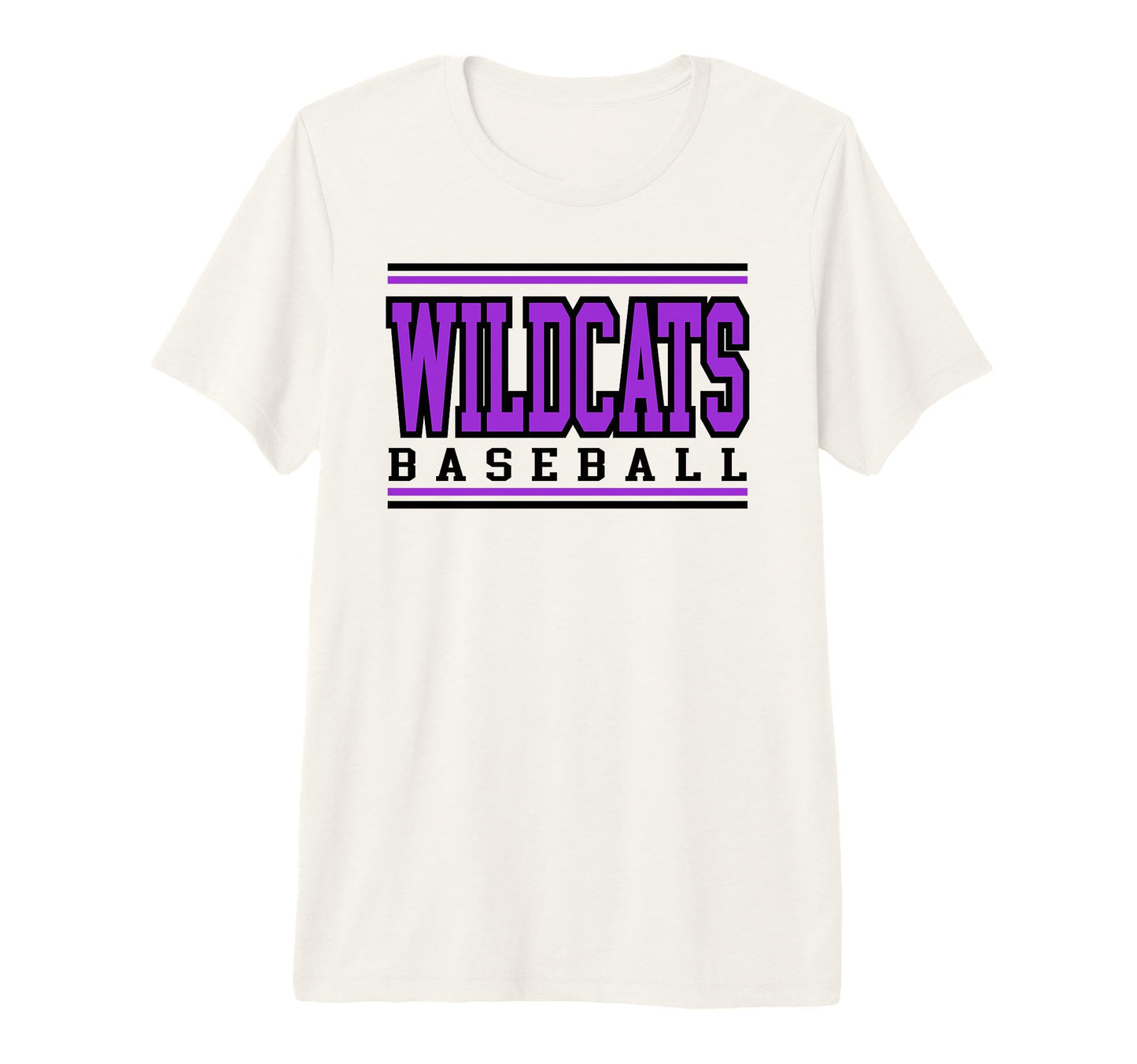Wildcats Baseball Mom Game Day Purple T-Shirt - Unique Graphic Unisex - T-Shirt, Sweatshirt, Hoodie
