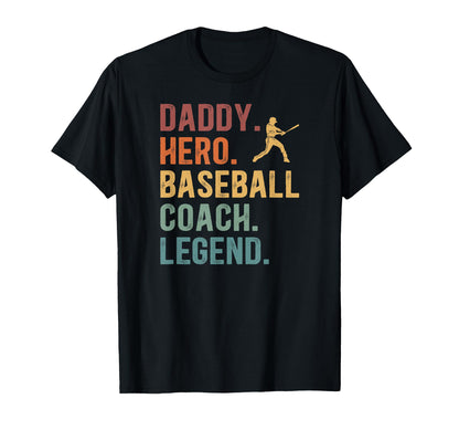 Daddy Hero Baseball Dad Baseball Player T-Shirt - Unique Graphic Unisex - T-Shirt, Sweatshirt, Hoodie
