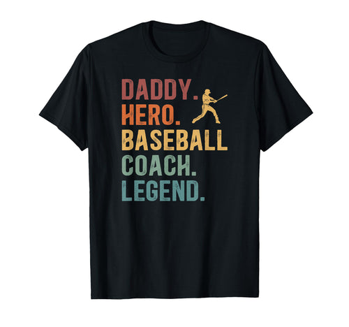 Daddy Hero Baseball Dad Baseball Player T-Shirt - Unique Graphic Unisex - T-Shirt, Sweatshirt, Hoodie