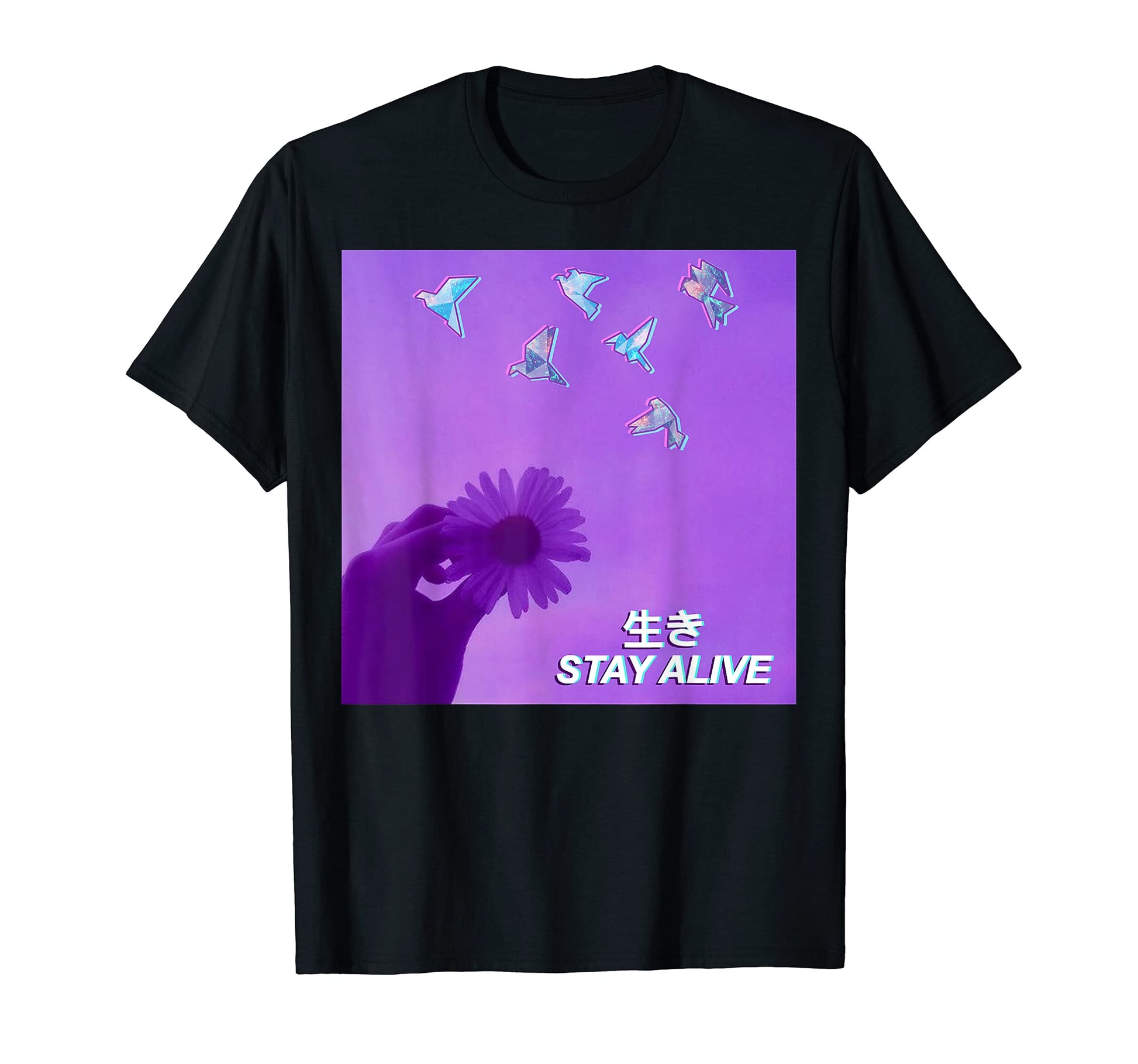 Stay Alive Aesthetic Vaporwave T-Shirt - Fun Novelty Design for Adults - T-Shirt, Sweatshirt, Hoodie