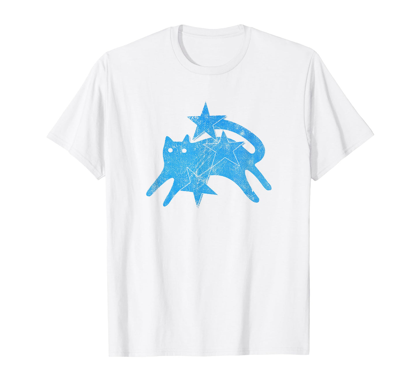 Yk2 Grunge Earthy Blue Cat Stars Tail T-Shirt - Fun Novelty Design Unisex - T-Shirt, Sweatshirt, Hoodie