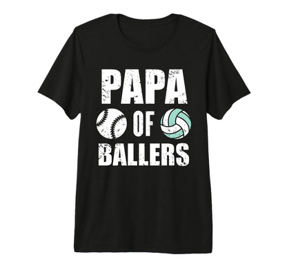 Mens Papa Ballers Funny Baseball T-Shirt - Minimalist Print Unisex - T-Shirt, Sweatshirt, Hoodie