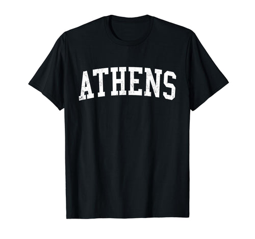 Athens Ga Distressed White Varsity T-Shirt - Unique Graphic for Adults - T-Shirt, Sweatshirt, Hoodie