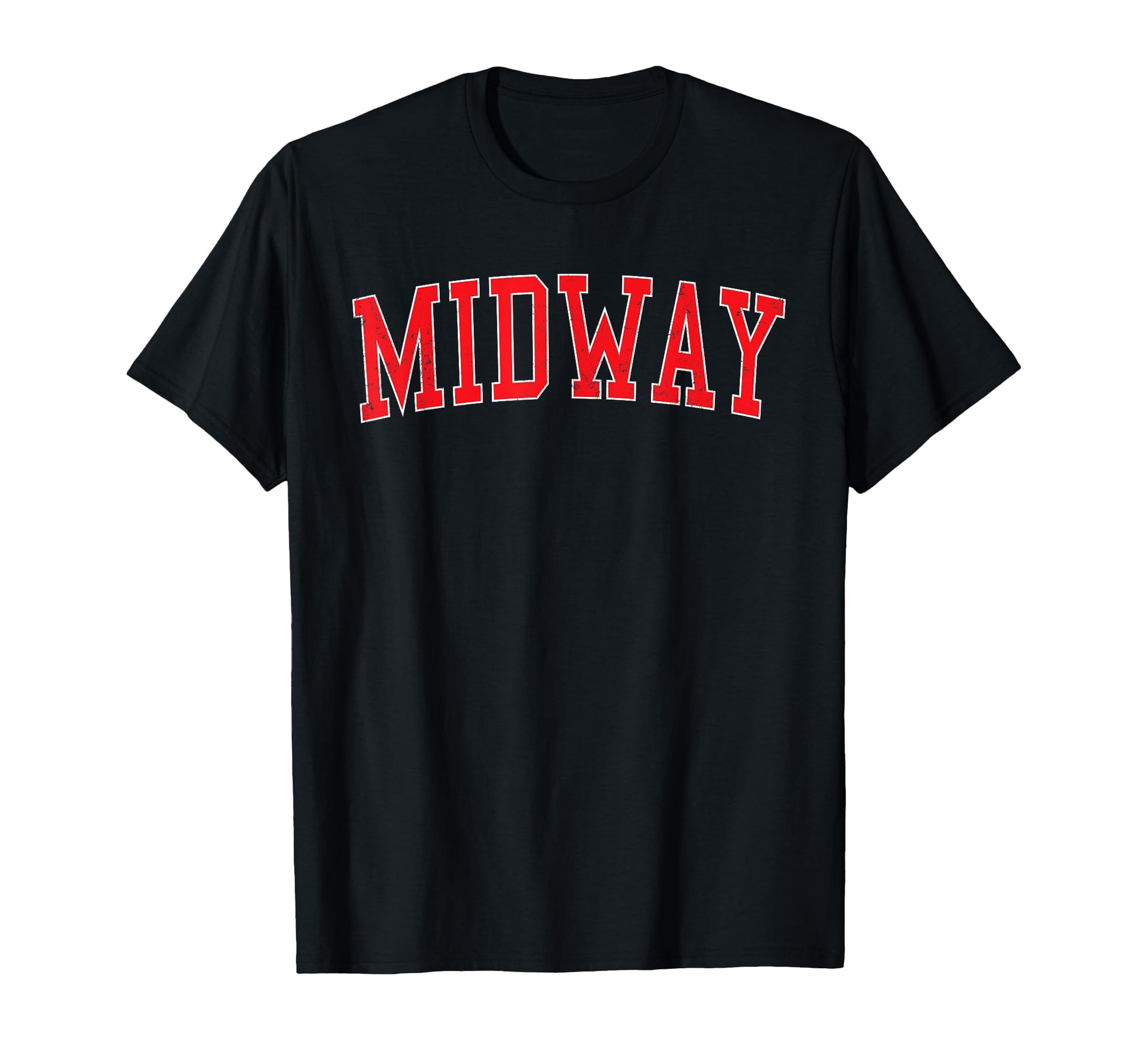 Midway Fl Distressed Red Varsity T-Shirt - Streetwear Style Unisex - T-Shirt, Sweatshirt, Hoodie