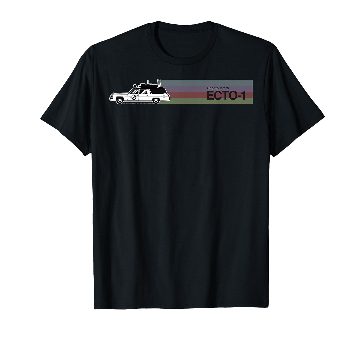 Ghostbusters Ecto 1 Colourful Striped T-Shirt - Novelty Apparel for Adults - T-Shirt, Sweatshirt, Hoodie