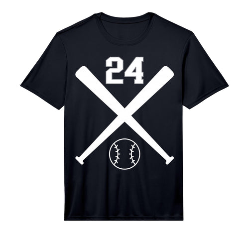 Baseball Softball Number 24 T-Shirt - Streetwear Style for Adults - T-Shirt, Sweatshirt, Hoodie
