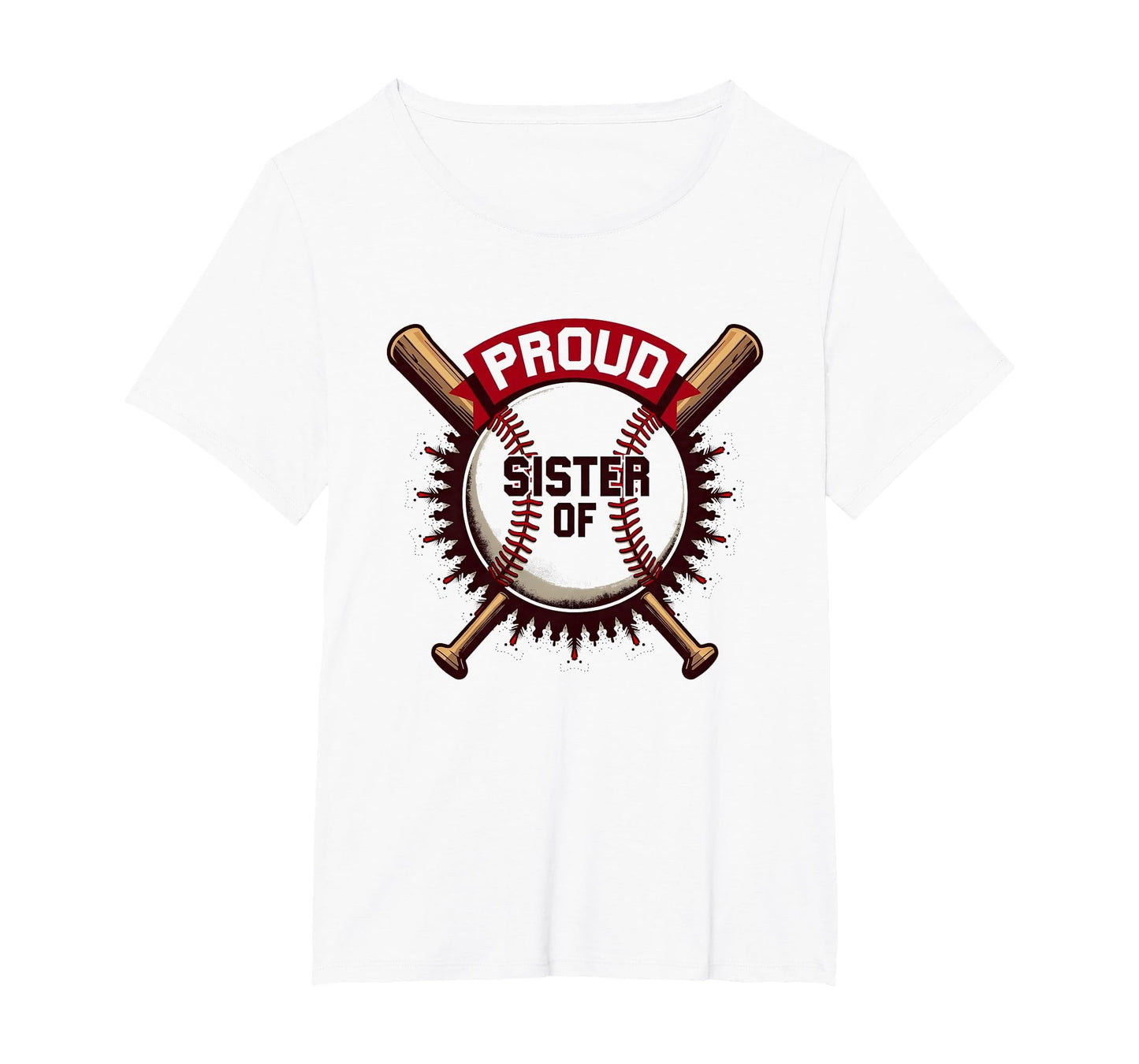 Proud Baseball Sister Supporter T-Shirt - Minimalist Print for Adults - T-Shirt, Sweatshirt, Hoodie