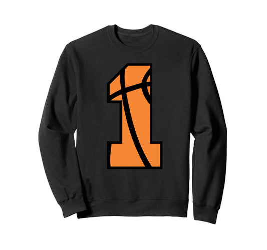 Basketball Number 1 Game Day School Sweatshirt - Graphic Print for Adults - T-Shirt, Sweatshirt, Hoodie