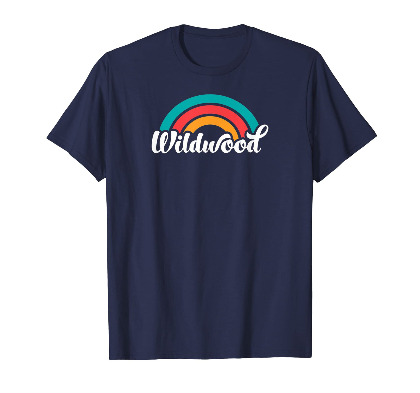 Wildwood Nj Script Rainbow T-Shirt - Novelty Apparel for Adults - T-Shirt, Sweatshirt, Hoodie