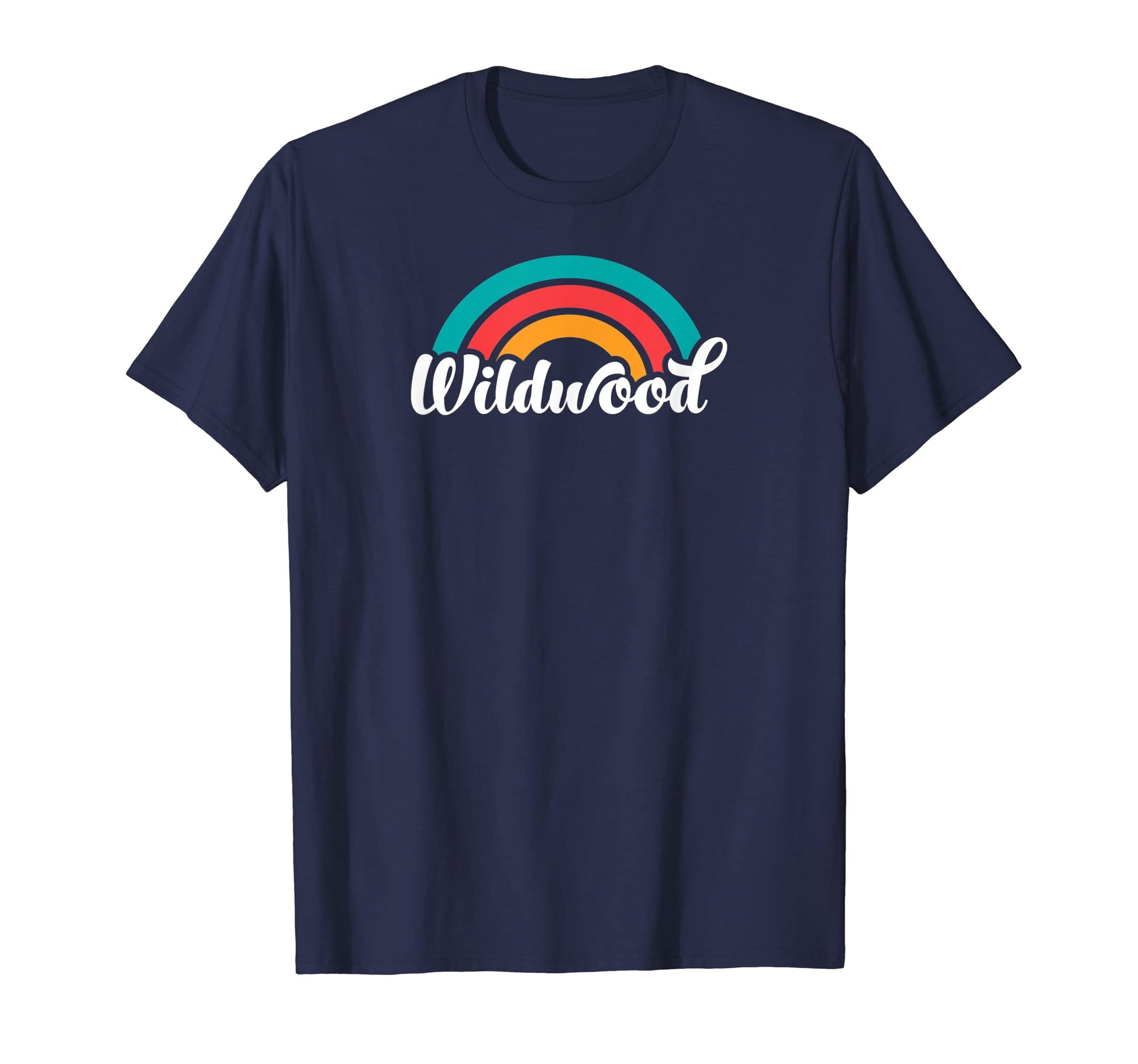 Wildwood Nj Script Rainbow T-Shirt - Novelty Apparel for Adults - T-Shirt, Sweatshirt, Hoodie