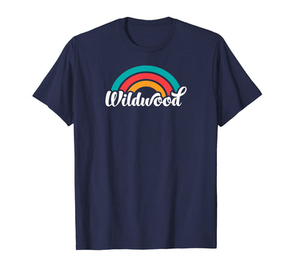 Wildwood Nj Script Rainbow T-Shirt - Novelty Apparel for Adults - T-Shirt, Sweatshirt, Hoodie