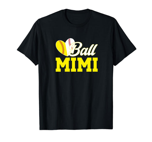 Ball Mimi Heart Softball Baseball Mimi T-Shirt - Graphic Print Men Women - T-Shirt, Sweatshirt, Hoodie