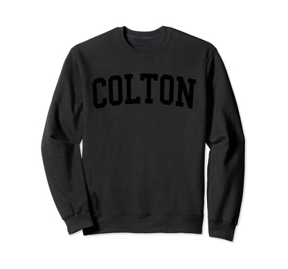 Colton Ca Distressed Black Varsity Sweatshirt - Minimalist Print Unisex - T-Shirt, Sweatshirt, Hoodie