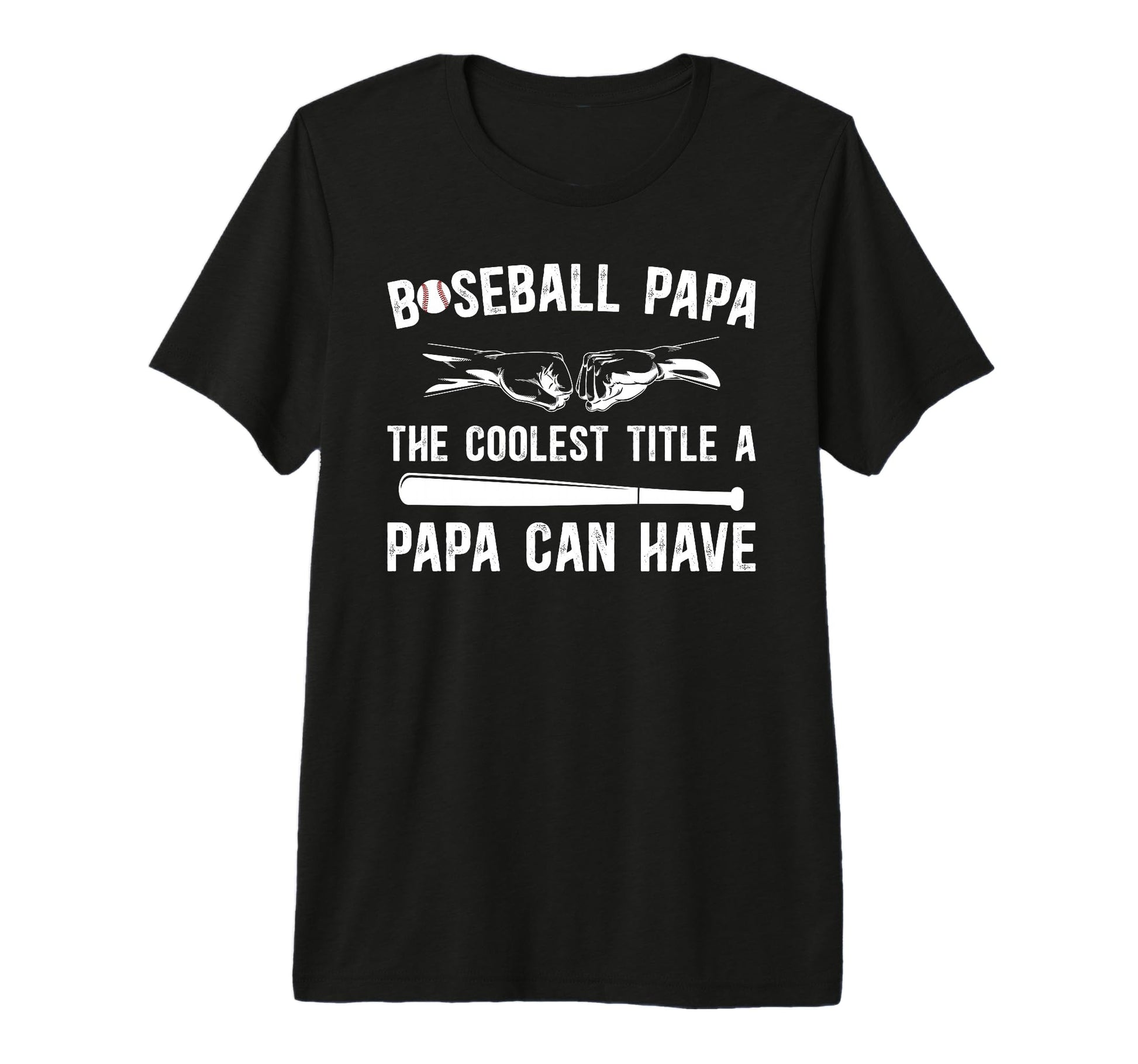 Mens Baseball Papa Coolest Title Papa T-Shirt - Graphic Print for Adults - T-Shirt, Sweatshirt, Hoodie