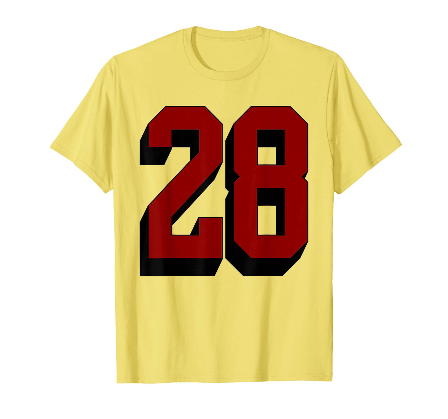28 Number 28 Varsity Fan Sports Team T-Shirt - Unique Graphic Men Women - T-Shirt, Sweatshirt, Hoodie