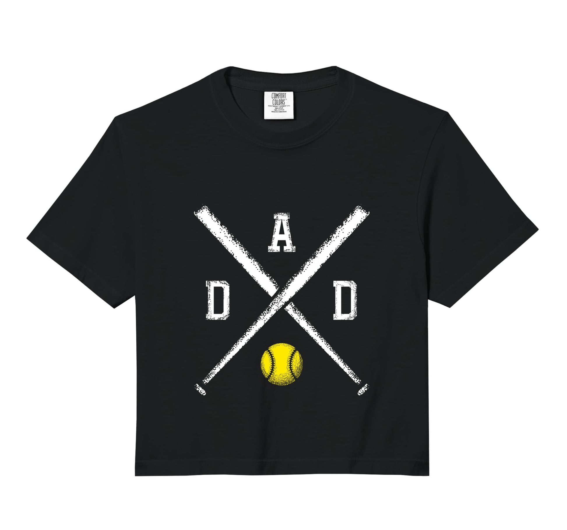 Softball Dad Game Day Comfort Colors Crop Hoodie - Graphic Print Unisex - T-Shirt, Sweatshirt, Hoodie