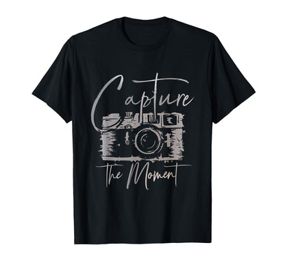 Capture Moment Photography Camera Art T-Shirt - Custom Art Print Men Women - T-Shirt, Sweatshirt, Hoodie