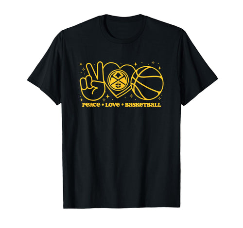 Nba Denver Nuggets Peace Love Basketball T-Shirt - Unique Graphic Men Women - T-Shirt, Sweatshirt, Hoodie