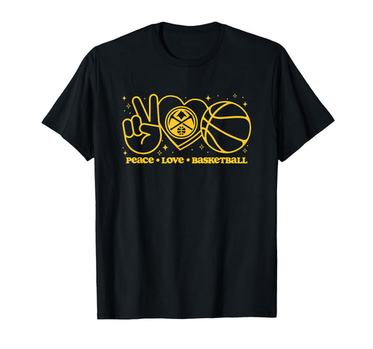 Nba Denver Nuggets Peace Love Basketball T-Shirt - Unique Graphic Men Women - T-Shirt, Sweatshirt, Hoodie