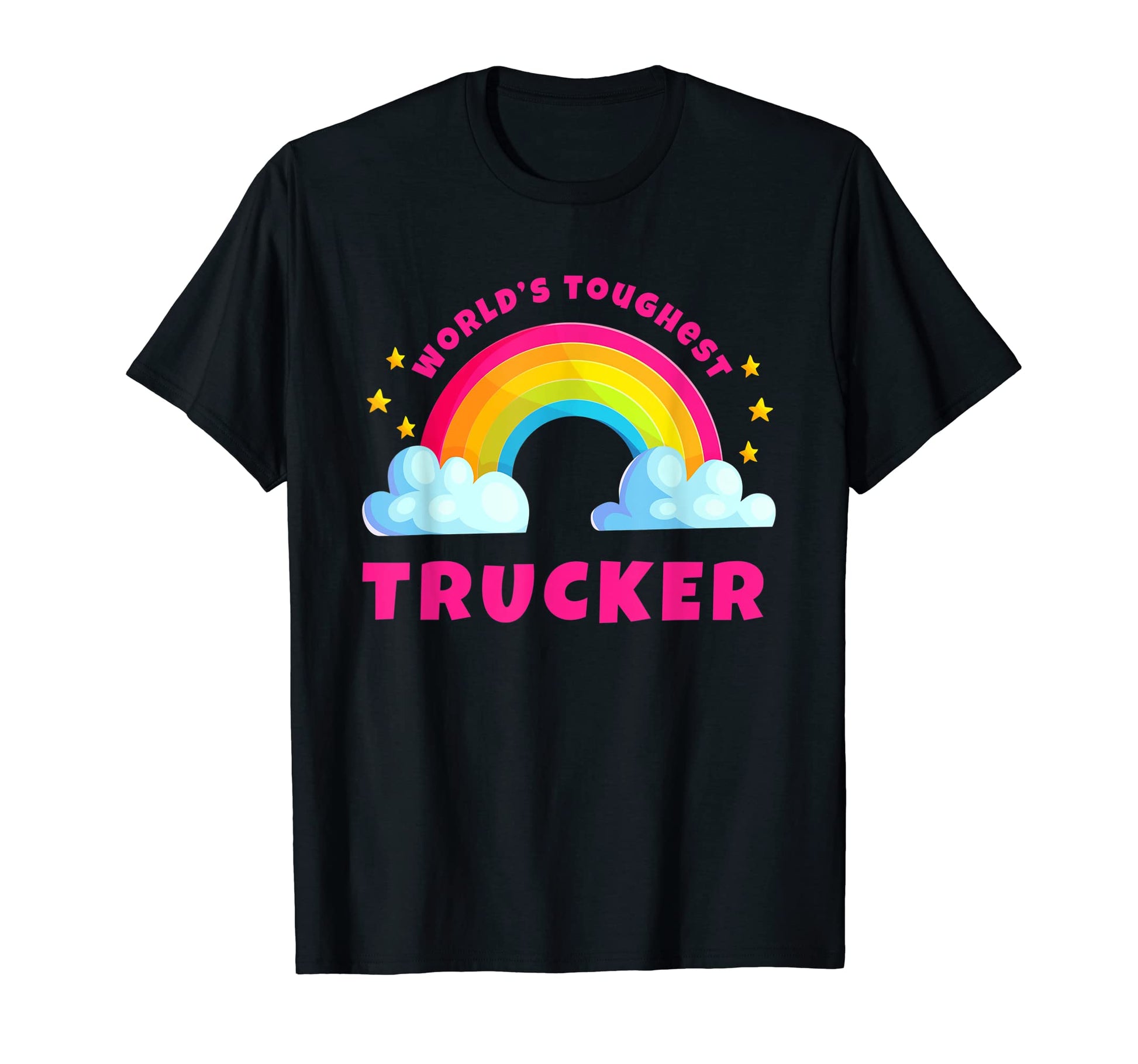 Worlds Nicest Trucker Sarcastic Rainbow T-Shirt - Custom Art Print Unisex - T-Shirt, Sweatshirt, Hoodie