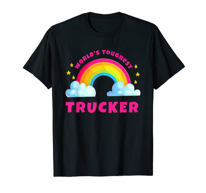 Worlds Nicest Trucker Sarcastic Rainbow T-Shirt - Custom Art Print Unisex - T-Shirt, Sweatshirt, Hoodie