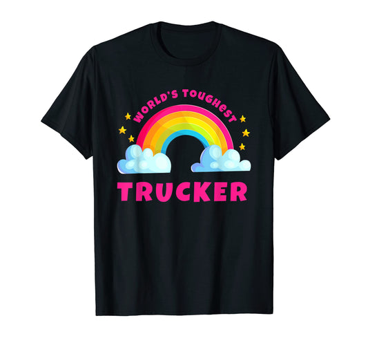 Worlds Nicest Trucker Sarcastic Rainbow T-Shirt - Custom Art Print Unisex - T-Shirt, Sweatshirt, Hoodie
