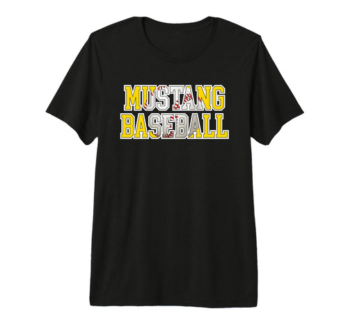 Yellow Mustangs Baseball Mom Game Day T-Shirt - Unique Graphic for Adults - T-Shirt, Sweatshirt, Hoodie