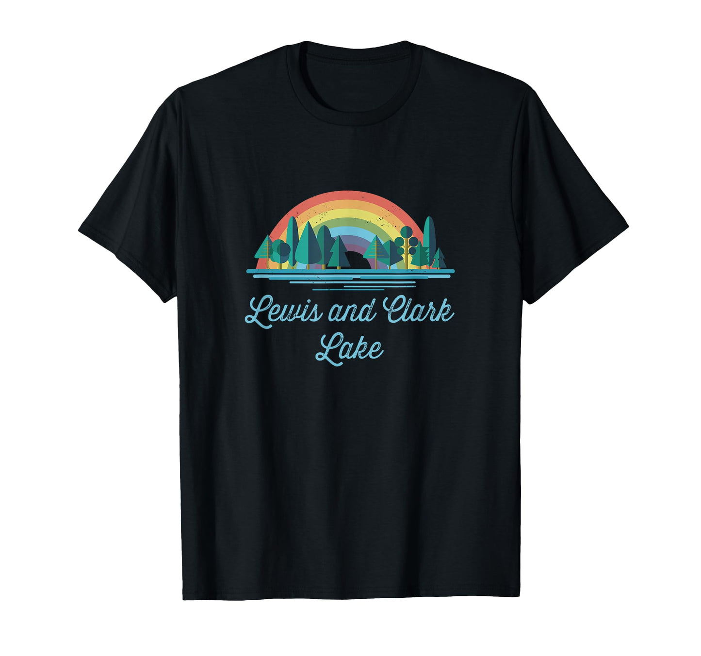 Lewis And Clark Lake Rainbow Lake T-Shirt - Minimalist Print for Adults - T-Shirt, Sweatshirt, Hoodie