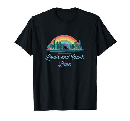 Lewis And Clark Lake Rainbow Lake T-Shirt - Minimalist Print for Adults - T-Shirt, Sweatshirt, Hoodie