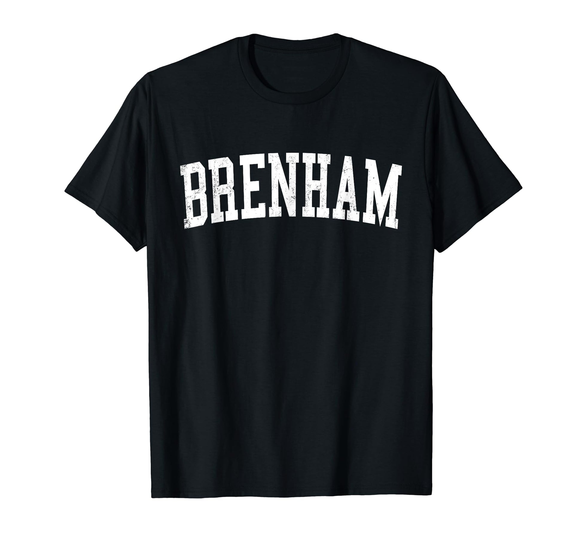Brenham Tx Distressed White Varsity T-Shirt - Trendy Graphic Men Women - T-Shirt, Sweatshirt, Hoodie