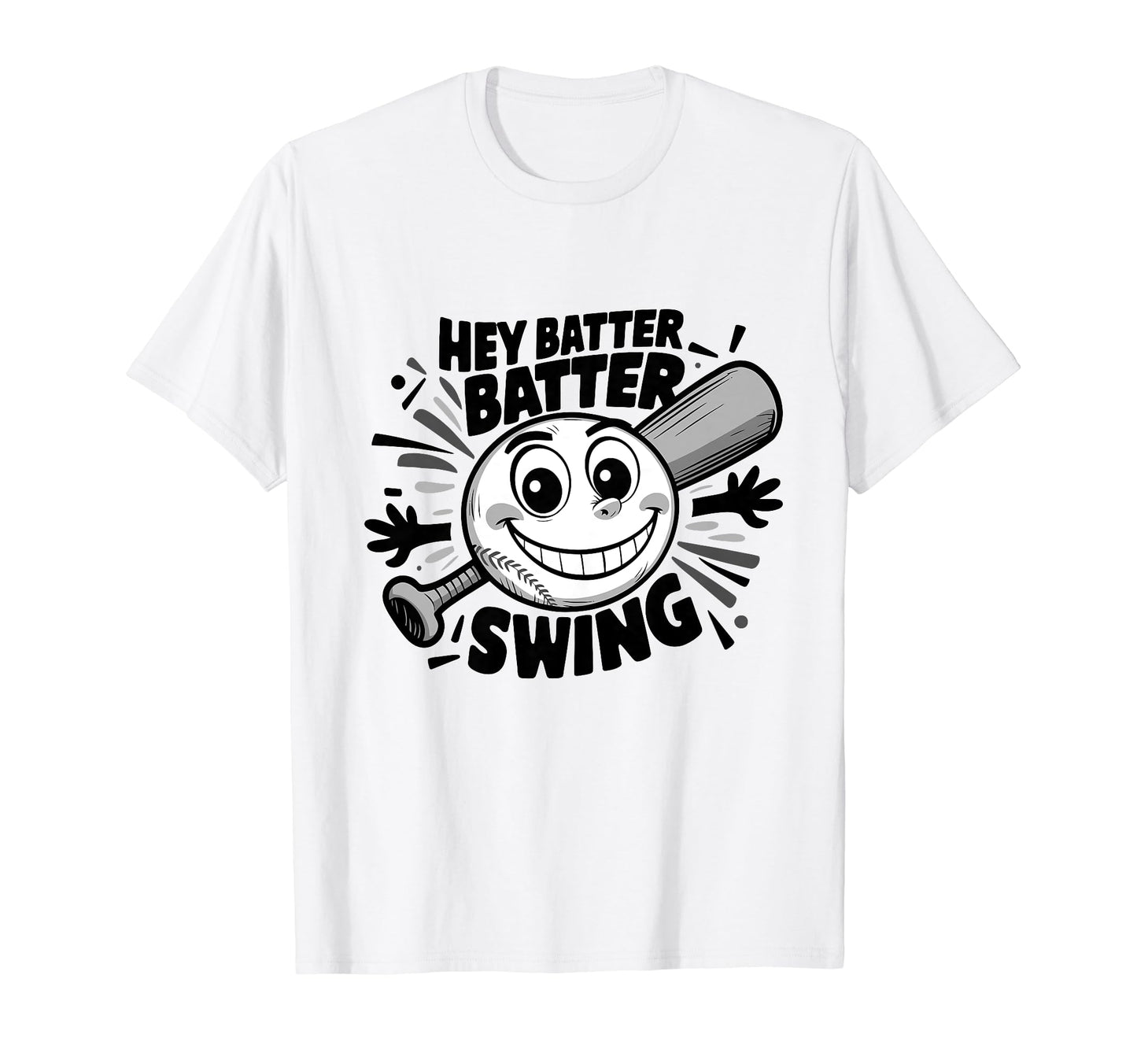 Hey Batter Batter Swing Baseball Mom T-Shirt - Trendy Graphic for Adults - T-Shirt, Sweatshirt, Hoodie