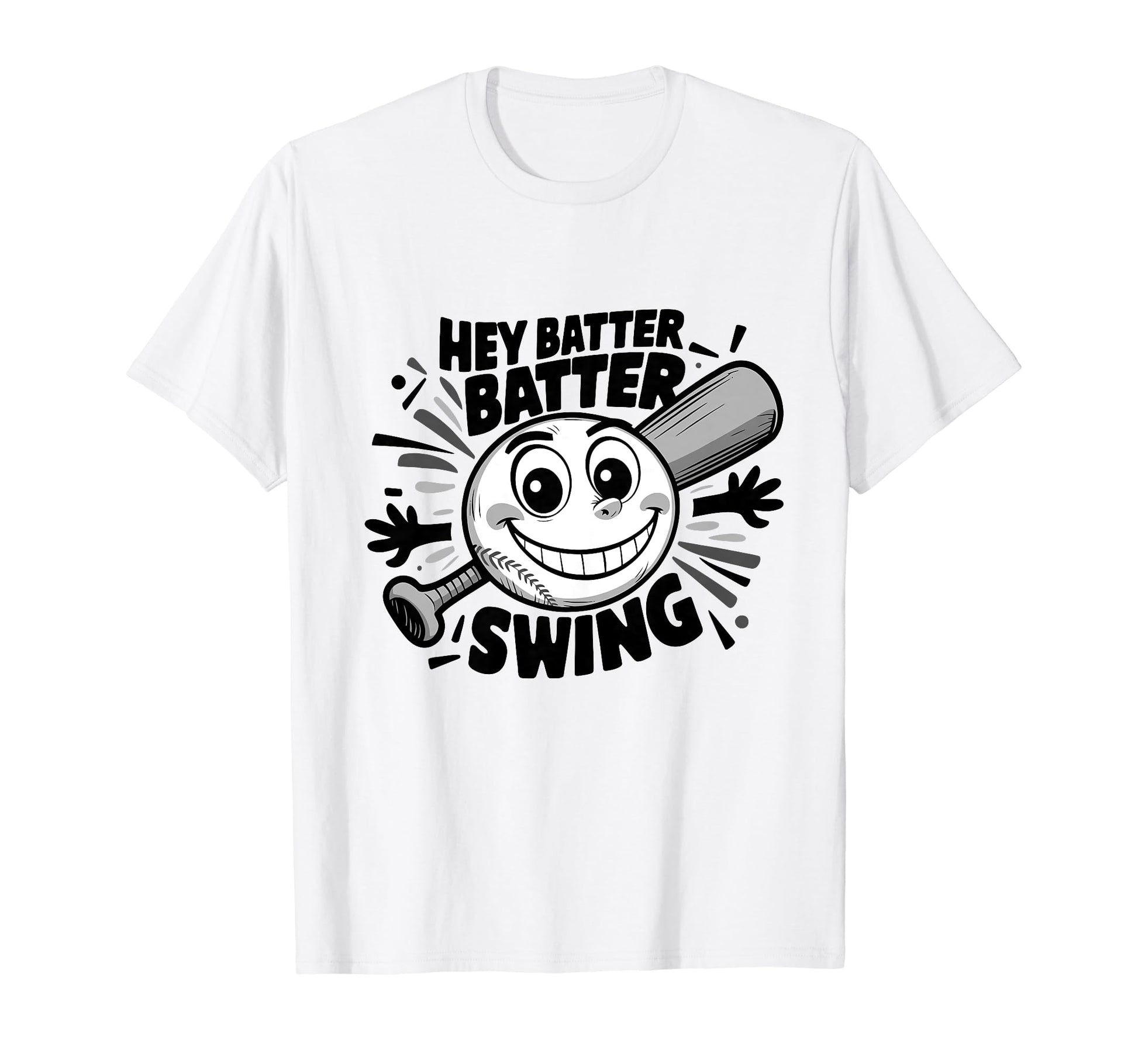 Hey Batter Batter Swing Baseball Mom T-Shirt - Trendy Graphic for Adults - T-Shirt, Sweatshirt, Hoodie