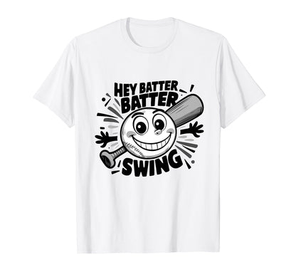 Hey Batter Batter Swing Baseball Mom T-Shirt - Trendy Graphic for Adults - T-Shirt, Sweatshirt, Hoodie