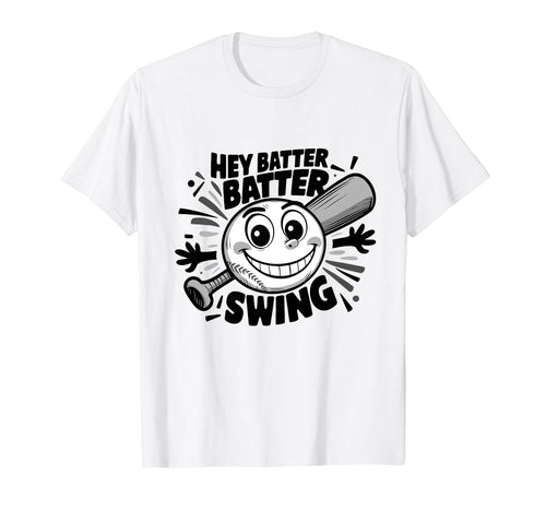 Hey Batter Batter Swing Baseball Mom T-Shirt - Trendy Graphic for Adults - T-Shirt, Sweatshirt, Hoodie