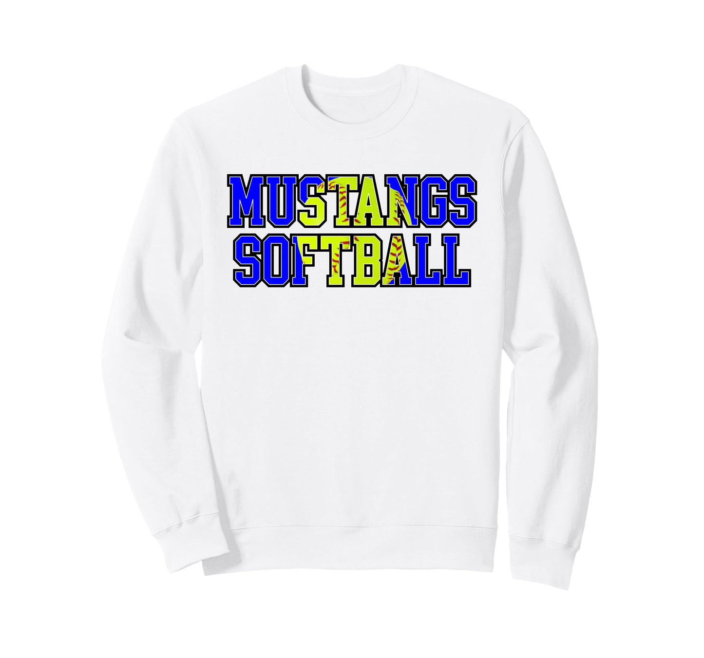 Mustangs Softball Mom Blue Mustang Sweatshirt - Fun Novelty Design Unisex - T-Shirt, Sweatshirt, Hoodie