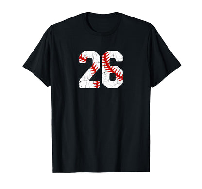 Baseball Player Jersey Number 26 26 T-Shirt - Casual Everyday Wear Unisex - T-Shirt, Sweatshirt, Hoodie