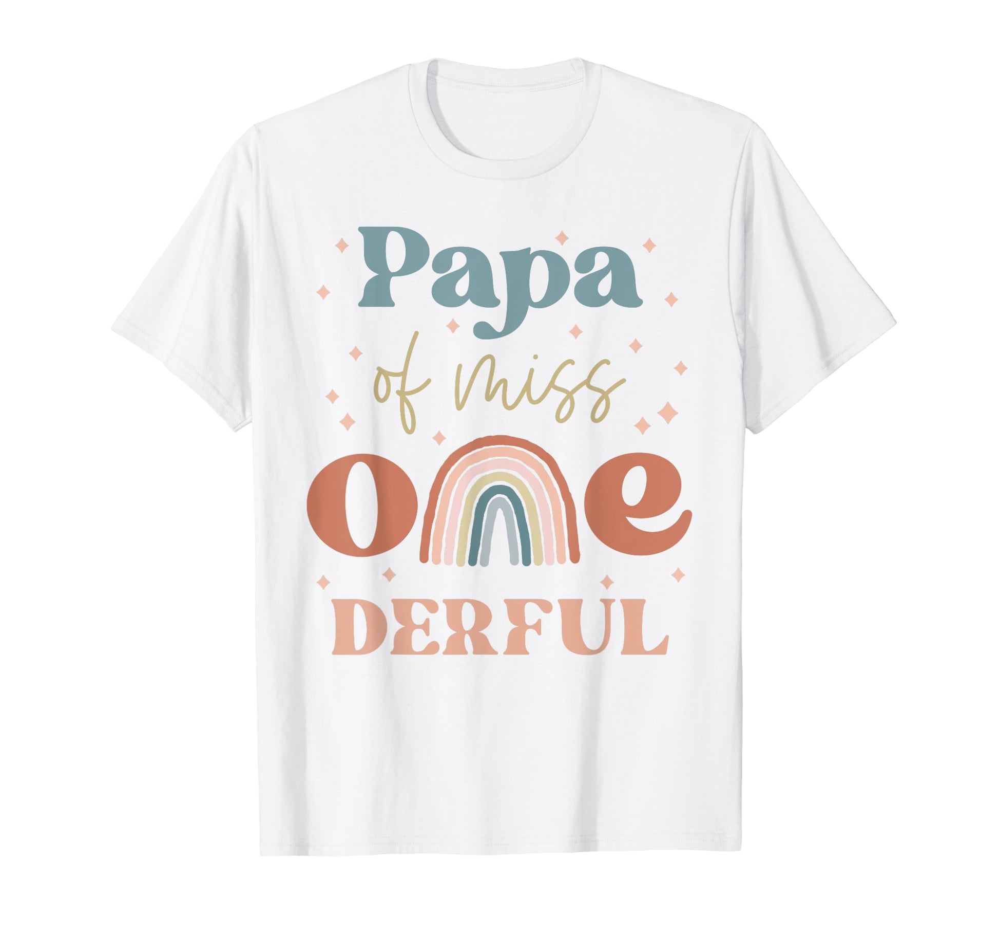 Papa Miss Onederful Boho Rainbow T-Shirt - Aesthetic Graphic for Adults - T-Shirt, Sweatshirt, Hoodie