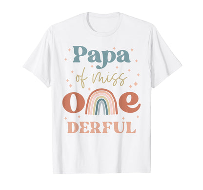 Papa Miss Onederful Boho Rainbow T-Shirt - Aesthetic Graphic for Adults - T-Shirt, Sweatshirt, Hoodie