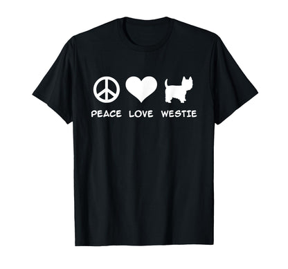 Peace Love Westie T-Shirt - Trendy Graphic Unisex - T-Shirt, Sweatshirt, Hoodie