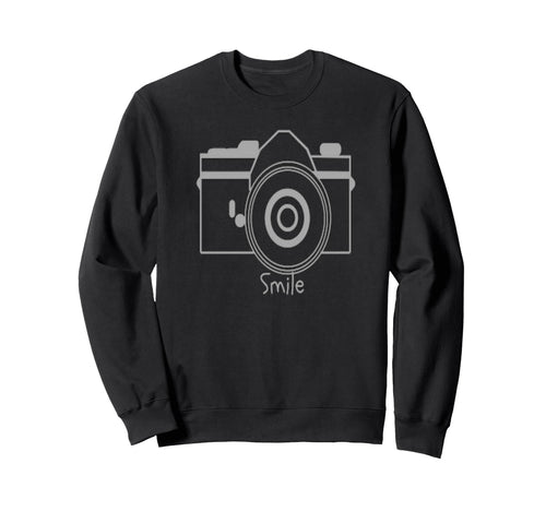 Smile Camera Sweatshirt - Minimalist Print Men Women - T-Shirt, Sweatshirt, Hoodie