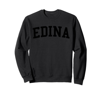 Edina Mn Distressed Black Varsity Sweatshirt - Novelty Apparel Men Women - T-Shirt, Sweatshirt, Hoodie