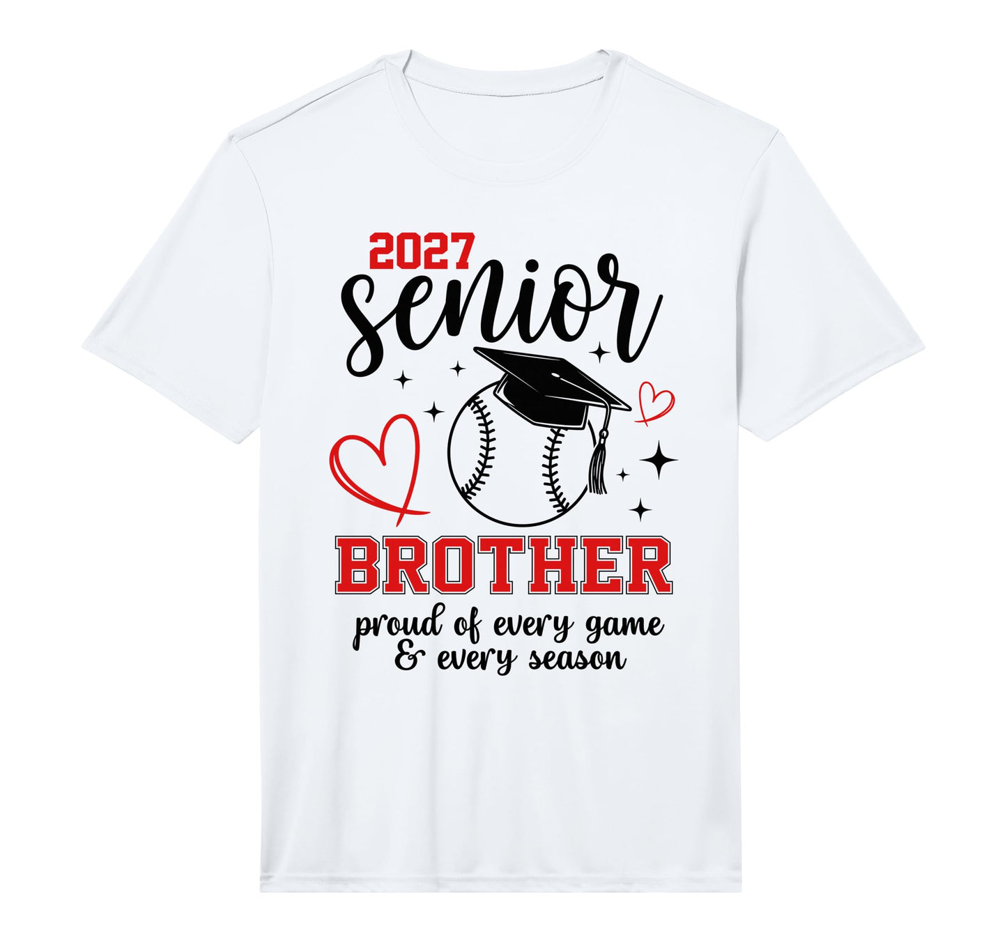 2027 Senior Baseball Brother Proud Family T-Shirt - Graphic Print Unisex - T-Shirt, Sweatshirt, Hoodie